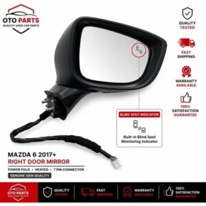 MAZDA 6 GJ GL 2017-2024 RH DOOR MIRROR POWER FOLD HEATED BSM 9 PIN OEM