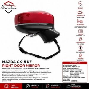 Mazda CX5 KF RH Door Mirror Power Fold Blind Spot BSM Non Camera 2017-2025