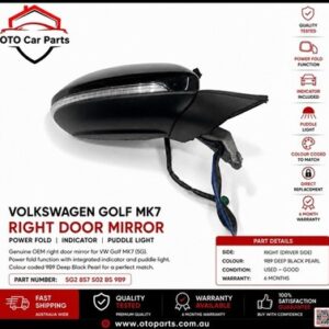 VW GOLF MK7.5 RH DOOR MIRROR POWER FOLD INDICATOR 5G2857502BS9B9
